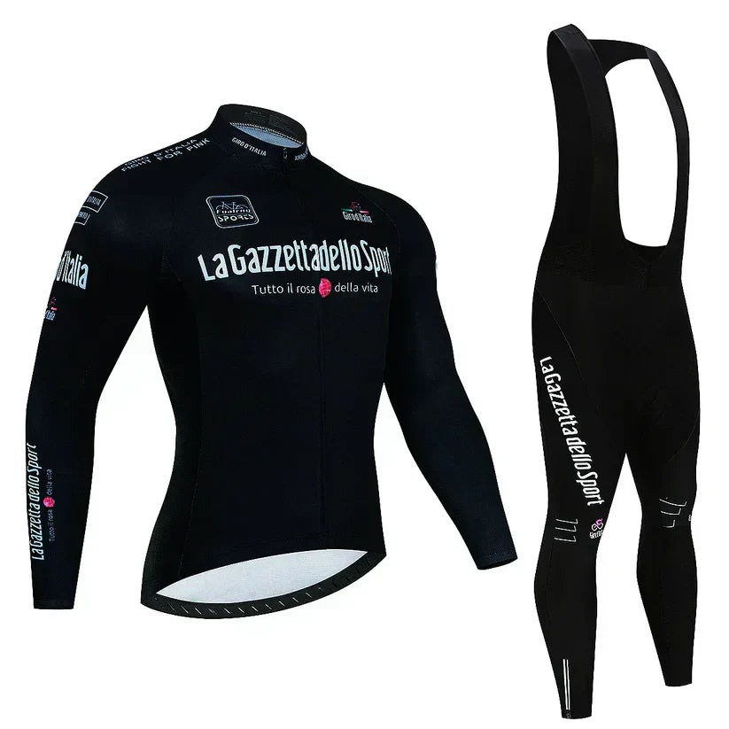 Giro D’Italia | Professionells Langarm-Radtrikot – Fleece-gefütterti Version