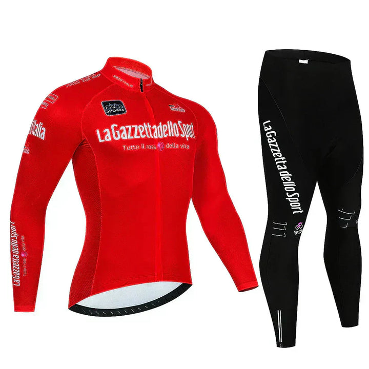 Giro D’Italia | Professionells Langarm-Radtrikot – Fleece-gefütterti Version