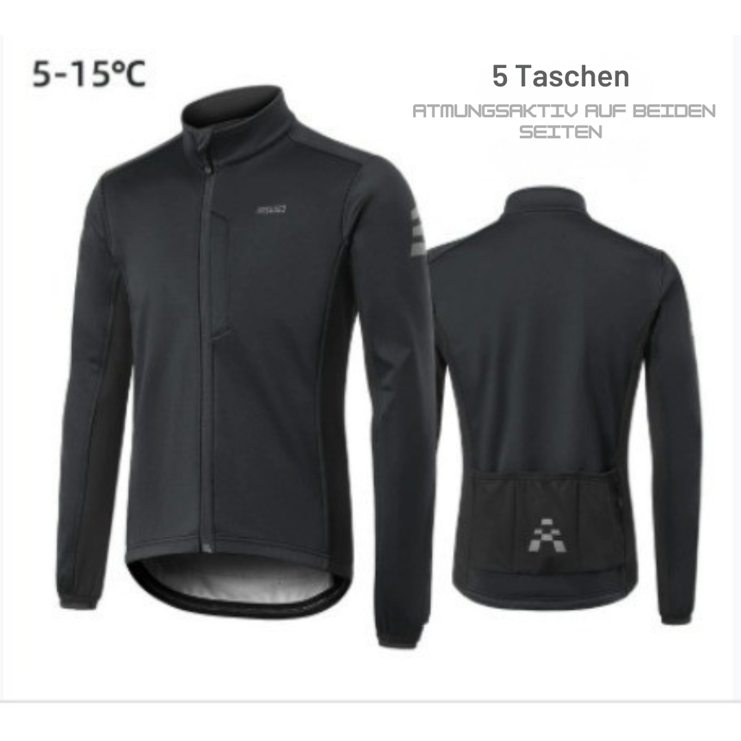 Winter Velojacke | Winddicht, Warm & Mit Fleece-Futter
