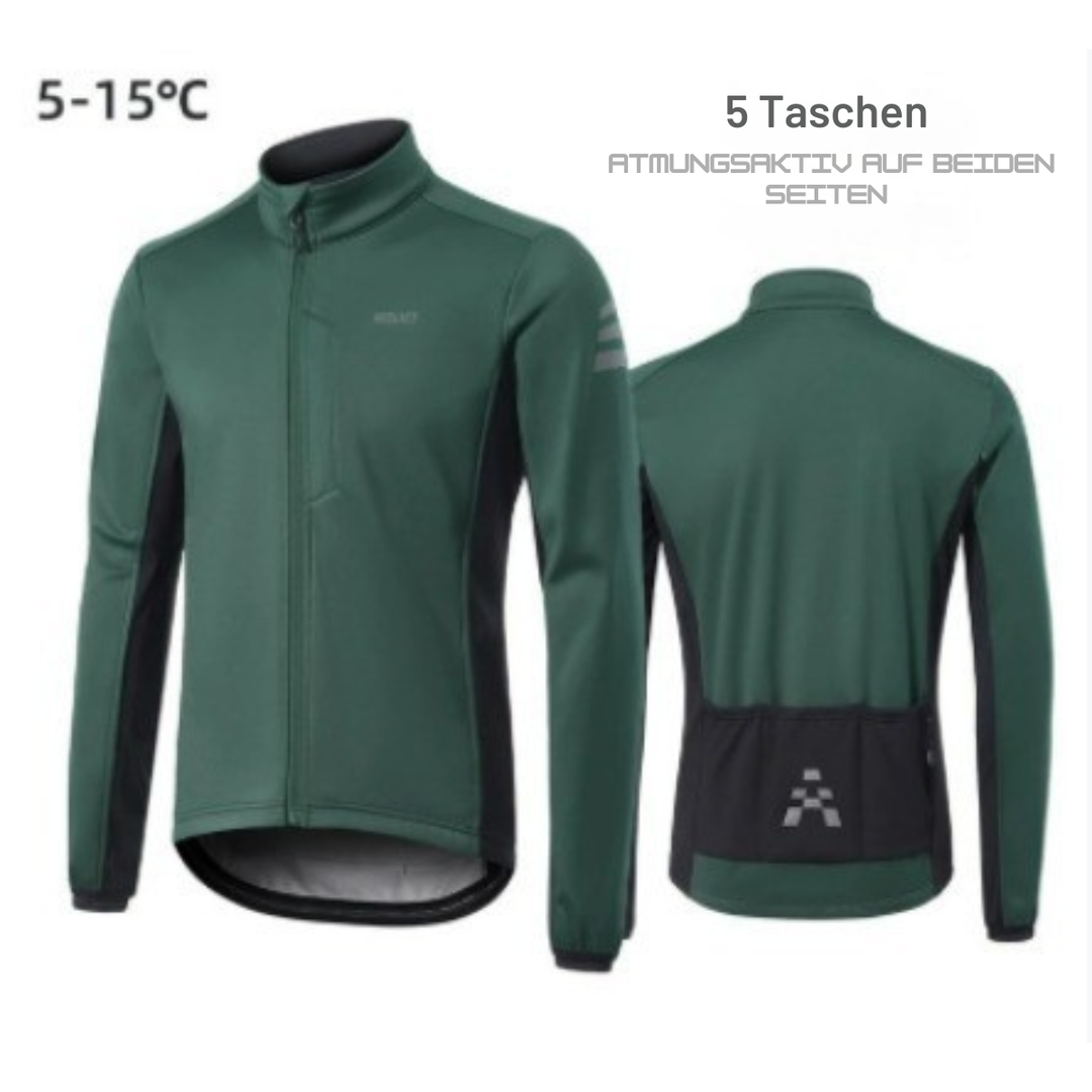 Winter Velojacke | Winddicht, Warm & Mit Fleece-Futter